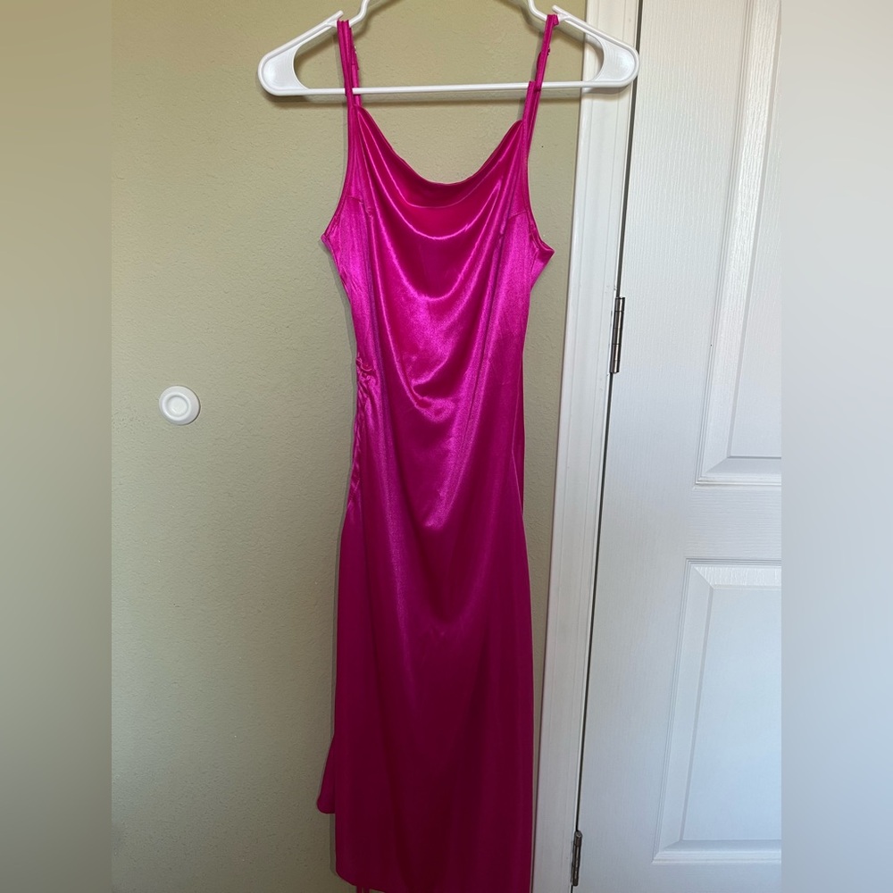 Pink Ruched Night Out Dress
